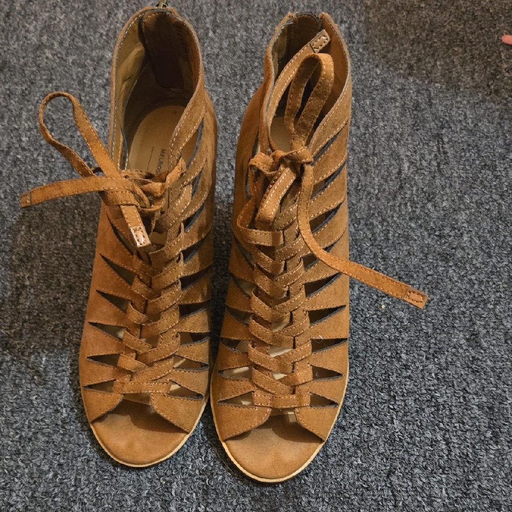 Melrose and Market Brown Lace-Up Boots